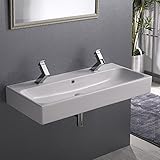 CeraStyle CeraStyle 080500-U-Two Hole-637509867768 Pinto Collection Bathroom Sink, White [並行輸入品]