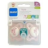 1パック2 Mamスタイル 0 + M個のおしゃぶり (ピンク - 'I Love Mummy & I Love Daddy')、 (MAM UK LTD) - MAM Style 0+M Sooth