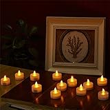 LED Flikering Tealight Candles, AGPTEK 6 Pack Flickering Flashing Flameless LED Tealight Candles,Bat