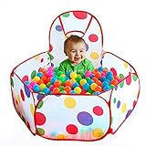 Mel Bee子供のテント海洋ボールプールの再生テント折りたたみ式アウトドアゲームLarge Tent For Kids Children +環境に優しいカラフルなプラスチックボール100個おもちゃソ
