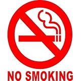 PomcatNOSMOKINGレッドレター警告メタルサイン（8X12）HD50