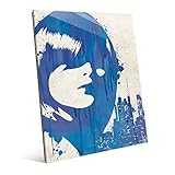 Drippy City Girl Painting on woman inブルー壁アートプリント 16x20 PEO0000023GLS16X20XXX
