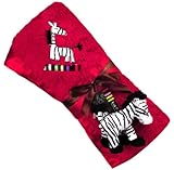 Kushies Zebra Blanket with Plush Toy, Red by Kushies