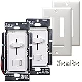 Enerlites 59302-W 3 Way Dimmer Switch for Dimmable CFL, LED, Incandescent, Halogen Lights (White - 2