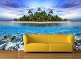 モルディブの 3D の壁画写真の壁紙の内装の広い紙壁の熱帯の島