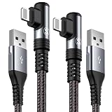 iphone 充電ケーブル L字【0.5M/2本セット】MFi認証 2.4A急速充電 iphone充電器 ケーブル-grey