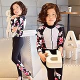 【 Libra Tree 】 キッズ 水着 女の子 長袖 ラッシュガード オールインワン 子供 セパレート 花柄 子供服 男の子 子供用 海水浴 長袖トップス 練習用 子ども みずぎ 日焼け防止 UV