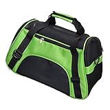 キャリーバッグ 猫 ペットキャリー 犬 バッグ ハウス クッション付き キャット 折りたたみ 旅行 車載 出かけ用品 highdas グリーン S