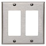 Leviton 84409-40 2-Gang Decora/GFCI Device Decora Wallplate Device Mount Stainless Steel [並行輸入品]