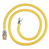 BrassCraft CSSC12R-72 P Safety PLUS Gas Appliance Connector with 5/8" OD EFV and 3/4" MIP x 3/4" FIP