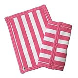 プラチナムベイビー★日本製 パイル地 よだれパッド★ボーダー (ホットピンク)