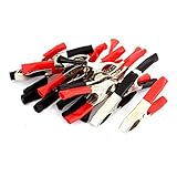 uxcell　ワニ口クリップ　自動車 バッテリー テスト用　電気試験クランプ　レッド　ブラック　8ペア　30A