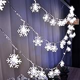 SimonJp イルミネーションライト ストリングライト LED 6m 電球数40 電池式 雪型 ワイヤーライト 室内室外 防水 ホワイト