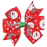 Tovadoo ヘアピン 子供用 女の子 クリスマス クリスマスイブ リボン 8色 髪留め 可愛い おしゃれ パーティー ダンス ショー イベント用 3-10歳