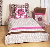 Damask Pink/Choc 4 Toddler Bedding Set [並行輸入品]