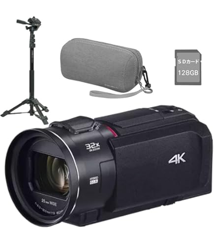 未使用品 Panasonic HC-VX2MS 4K ビデオカメラ Panasonic 中古 1年保証 美品 HC-VX2MS-K ブラック : Premier