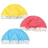 (イエロー/M) 子供 スイムキャップ 水泳帽 Whole ホール 女の子 UVカット ドット柄 フリル ネームタグ付 女児 ベビー キッズ