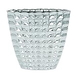 Deco 79 Ceramic Vase, 17 by 17-Inch, Silver [並行輸入品]