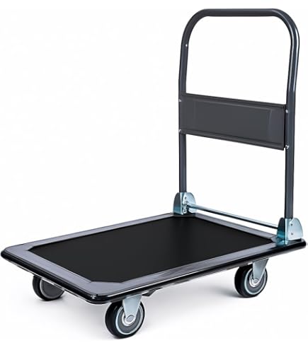 Amazon | アイリスプラザ 台車 折りたたみ【ブラック】 耐荷重 150