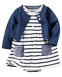カーターズ Carter's 正規品,半袖ワンピース カーディガン セット 紺ボーダー　 18M（80-85cm)