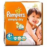 Pampers Simply Dry Size 4+ Maxi Plus 9-20Kg (34) - Pack of 6 by Pampers