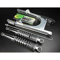 Amazon | 13cmロングアルミスイングアーム＆330mmリアショック メッキ 