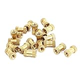uxcell ローレットナット ナッツ M3x8mmx5mm メススレッド ブラスローレットインサート 20個