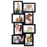 8 Openingギャラリーコラージュウォールハンギングフレームセット12 by 23 "インチの4 x 6 "インチフォト、8ソケット、ブラックエッジ| by Hello Laura