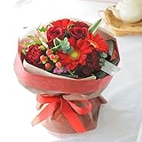 花由 そのままブーケ（花束） チェリーレッド【マケプレお急ぎ便】 フラワーギフト 花束 誕生日プレゼント 女性 お祝い 結婚祝い 退職祝い