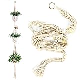 Enjoygojp プラントハンガー 3つの植木鉢スタンド 吊り下げ 麻縄 ンギングプランター 植物ハンガーネット 観葉植物 植物ホルダー 編み糸 室内装飾