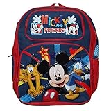 Disney Mickey Mouse Donald Duck & Pluto 16" Large School Backpack [並行輸入品]