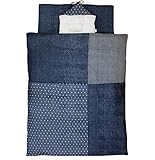 白井産業 日本製 ベビー布団10点セット デニムガーゼ ネイビー