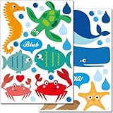 Wandkings wall stickers "Sweet and Colourful Sea Creatures" Sticker Set - more than 40 stickers on 2