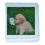 CafePress – Golden Retriever Puppy – スーパーソフトベビー毛布、新生児おくるみ ブルー 048621156025CD2