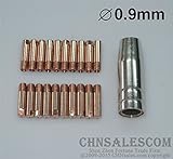 CHNsalescom 21 PCS MB-15AK MIG / MAG溶接トーチ接触先端0.9mmガスノズル145.0075