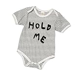 singleluci幼児ベビーHold Meストライプコットンロンパースジャンプスーツ カラー: ブラック