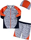 ベビーラッシュガード水泳スイムウェアベビー 子供水着上下キャップ 3点セット Sufer L+Cap L