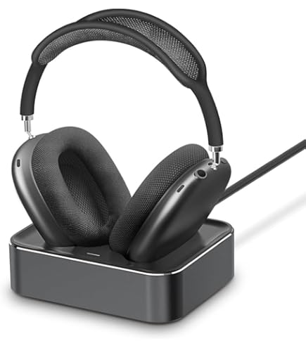 Airpods Pro Max スペースグレイ　箱・充電コード・スタンド付き ROUNKIN AirPods Max 専用 充電スタンド ドック アクセサリー 充電