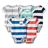 カーターズ Carter's ロンパース ボディスーツ 半袖 5枚組 男の子 柔らかな綿100% 5-Pack Short-Sleeve Bodysuits 3M (55-61cm) [並行輸入品]