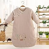 (ヘラサ)Herasa　ベビー寝袋 ベビー布団 スリーピングバッグ 　ベビーおくるみ　コットン100％　長袖取り外す 寝冷え防止　 出産祝い　秋冬 厚い (L)