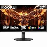 KOORUI ｐｃ モニター 27インチ ゲーミング モニター QHD 2k IPSパネル 170Hz AdaptiveSync 応答速度ディスプレイDPx1/HDMIx2/ブルーライト軽減/VESA対応/ゲームモード/スチル-5~20° スピーカーなし GN07