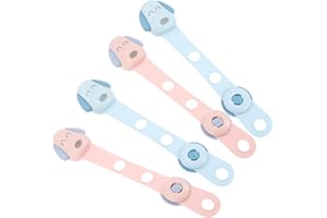 HYTROVE 4個 防夹手ロック ストラップロック 可能製 キッチン冷蔵庫対応 ベビーキャビネット保護 取り付け簡単幼児対策