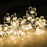 meikeeストリングライト ソーラー妖精ストリングライト フェアリーライト LED50個付き 7メートル 環境の光センサー 防水IP55 クリスマスや庭や結婚式やパーティー用 (電球色)