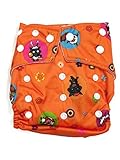 BubuBibi Bamboo Fun Prints Pocket Snaps Cloth Diaper/ Nappy - OS + 2 Inserts (One Size, Sheep) by Bu