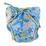 サイズミディアム、調節可能な乳児用泳ぎのおむつ、[ヒトデ、ブルー]