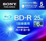SONY ビデオ用BD-R 追記型 片面1層25GB 6倍速 ホワイトプリンタブル 5枚パック 5BNR1VGPS6