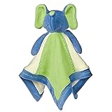 Mary Meyer Earthmates 100-Percent Organic, Elephant Baby Blanket, Blue, 16-Inches x 16-Inches