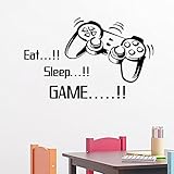 Boodecal Eat Sleep Game Quote Wall Decal Mural Sticker Decor for Nursery Bedroom Living Room 33*20 I