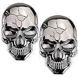 ヒロワールドトレード スカル ステッカー 2枚 ブラック どくろ ドクロ がいこつ シール エンブレム 車 (チタンブラック2個)