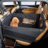 Cavoyo 犬 ドライブボックス ドライブベッド 犬 ペットドライブボックス ペットドライブシート 後部座席 小型犬 半分 防水 飛び出し防止 運転妨害防止 リード付き 耐摩 滑り止め 汚れ防止 折り畳み 車犬カーシート ハンモック 全車種 全種犬 猫用 ブラック グレー 軽自動車 犬車に乗せるグッズ お出かけ 春 桜 犬 車 シート (ブラック, S)